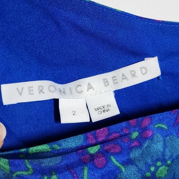 Veronica Beard Lyric Top in Cobalt Floral One Shoulder Blouse - Picture 7 of 10